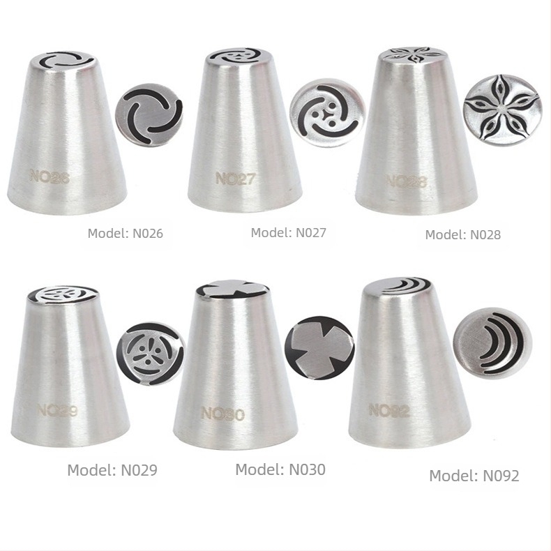 Set complet de duze de decorare rusești, din oțel inoxidabil 304, dintr-o singură bucată, pentru decorarea cremei, duză de copt, instrument de copt