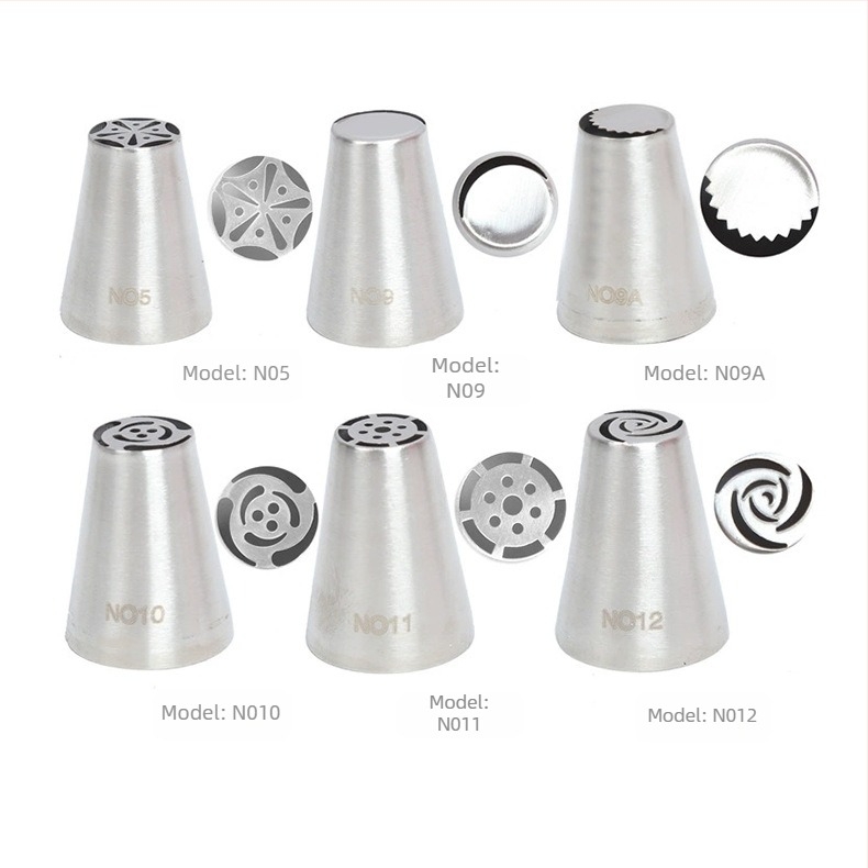 Set complet de duze de decorare rusești, din oțel inoxidabil 304, dintr-o singură bucată, pentru decorarea cremei, duză de copt, instrument de copt