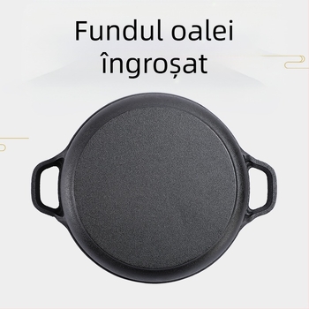 Tigaie din fontă pentru clătite de uz casnic, tigaie pentru clătite crude, tigaie multifuncțională, tigaie din fier brut, tigaie antiaderentă neacoperită