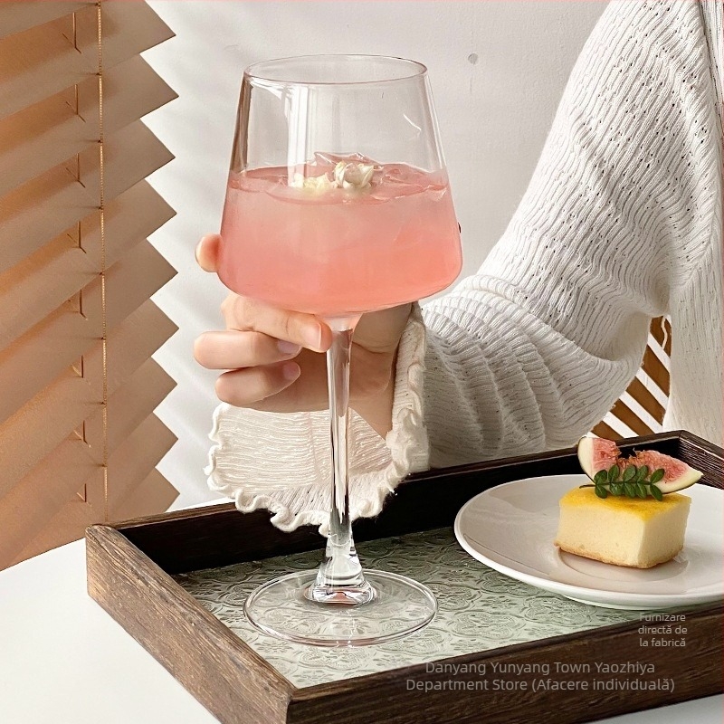 Pahar de sticlă retro în stil Ins, pahar de cocktail, pahar Martini, pahar de vin cu fructe, pahar special, pahar de vin