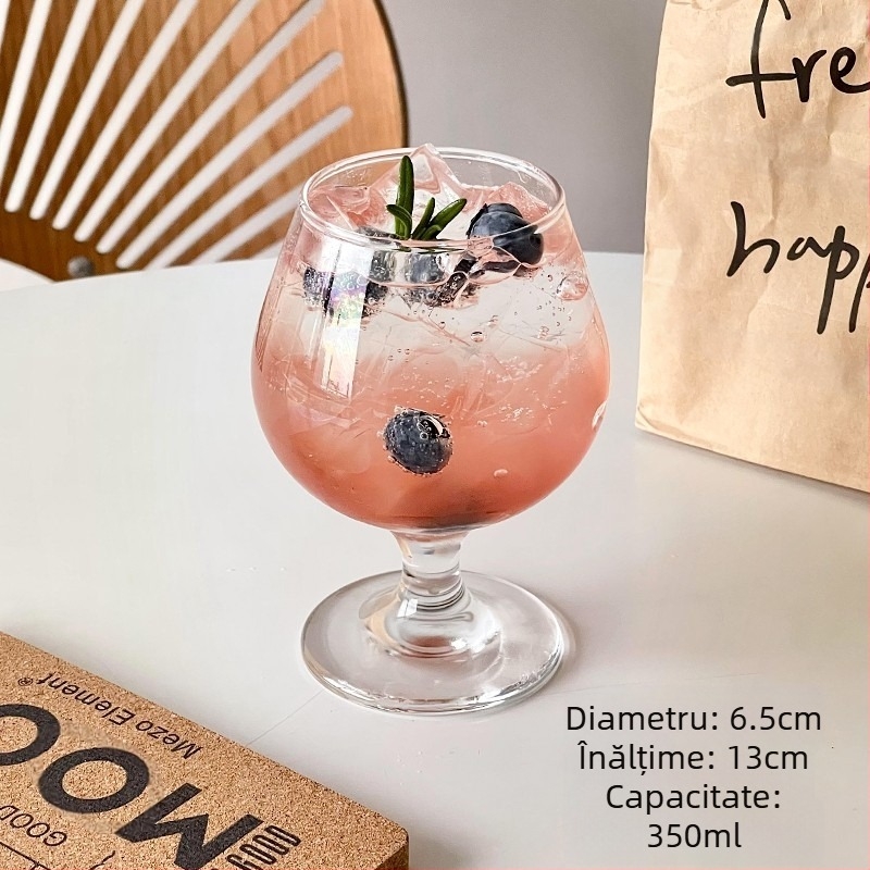 Pahar de sticlă retro în stil Ins, pahar de cocktail, pahar Martini, pahar de vin cu fructe, pahar special, pahar de vin