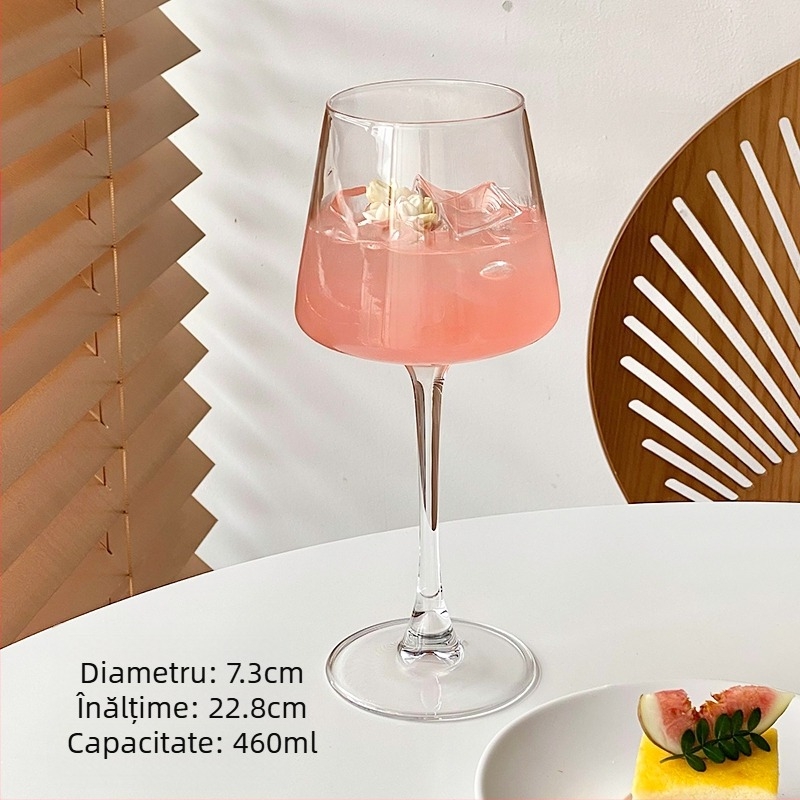 Pahar de sticlă retro în stil Ins, pahar de cocktail, pahar Martini, pahar de vin cu fructe, pahar special, pahar de vin