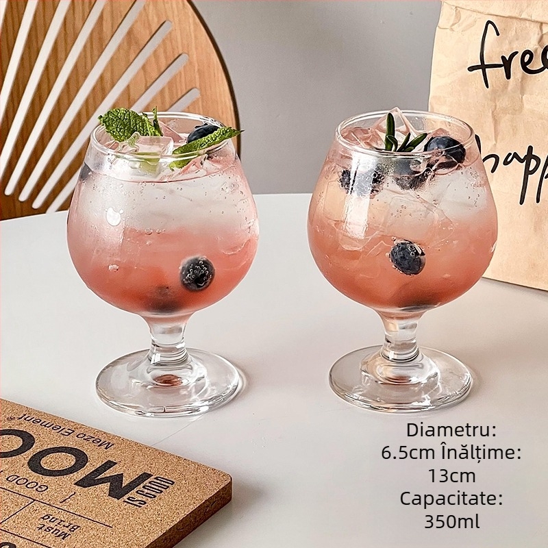 Pahar de sticlă retro în stil Ins, pahar de cocktail, pahar Martini, pahar de vin cu fructe, pahar special, pahar de vin