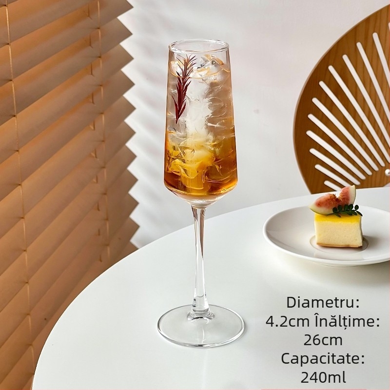 Pahar de sticlă retro în stil Ins, pahar de cocktail, pahar Martini, pahar de vin cu fructe, pahar special, pahar de vin