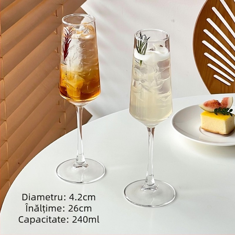 Pahar de sticlă retro în stil Ins, pahar de cocktail, pahar Martini, pahar de vin cu fructe, pahar special, pahar de vin