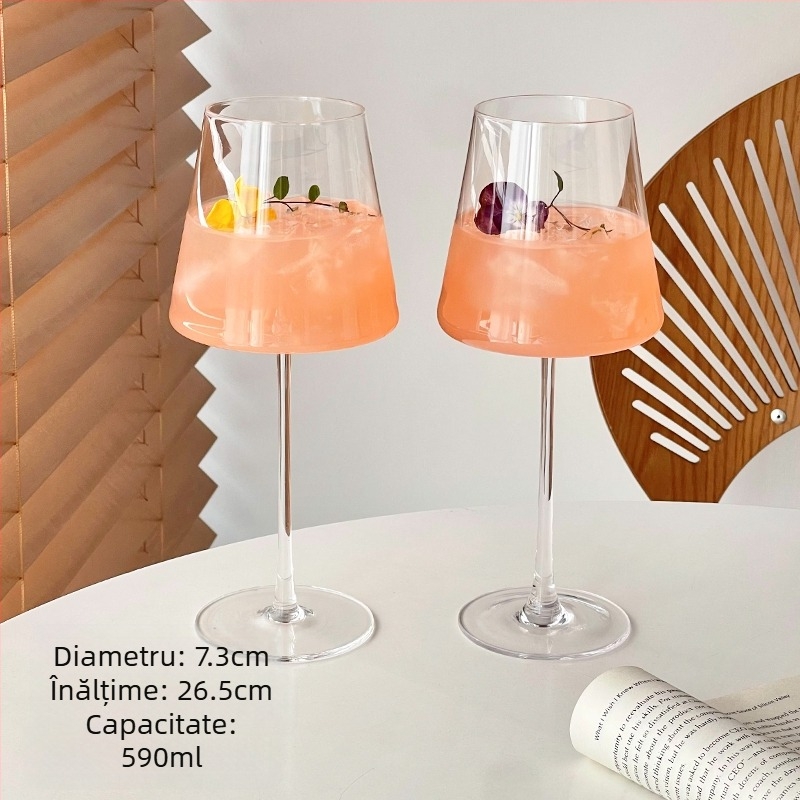 Pahar de sticlă retro în stil Ins, pahar de cocktail, pahar Martini, pahar de vin cu fructe, pahar special, pahar de vin