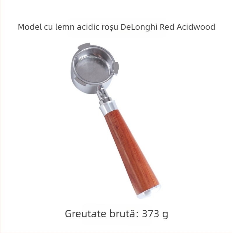 Mâner pentru aparat de cafea italian, mâner din lemn masiv, mâner din oțel inoxidabil cu trei urechi, mâner Delong fără fund, 51 mm