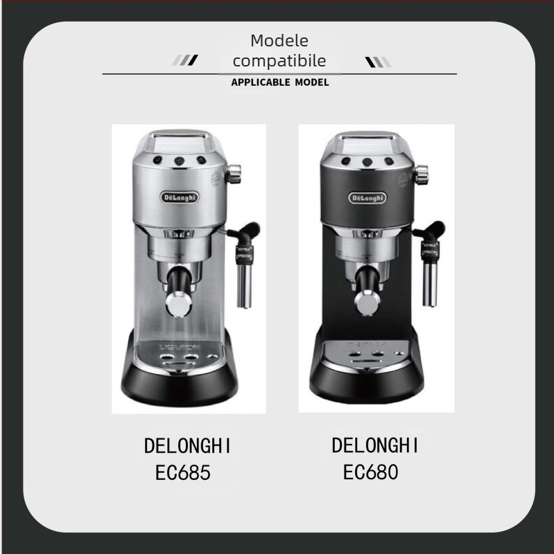 Mâner pentru aparat de cafea italian, mâner din lemn masiv, mâner din oțel inoxidabil cu trei urechi, mâner Delong fără fund, 51 mm