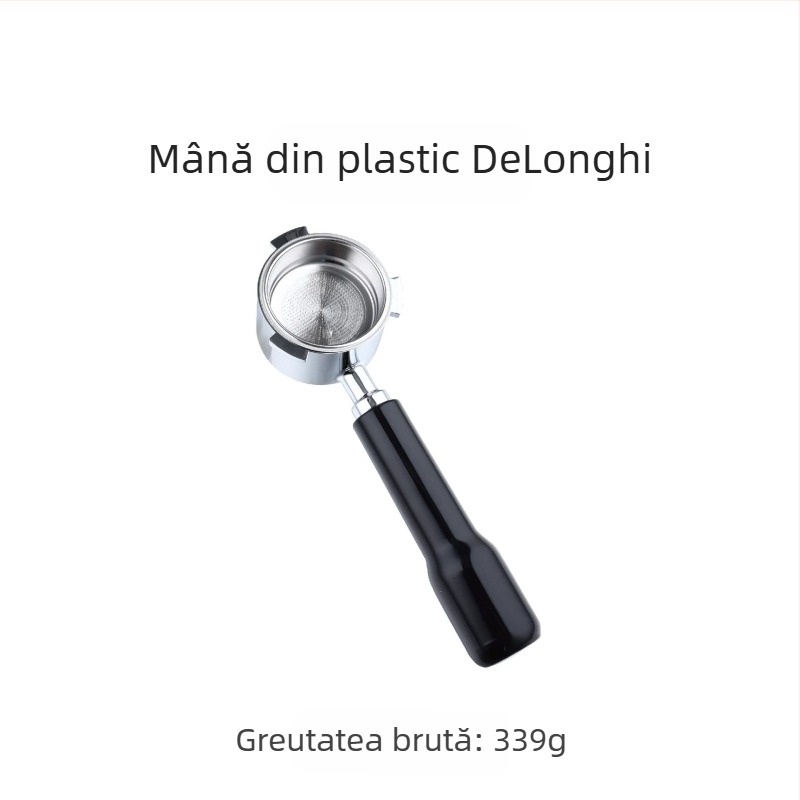 Mâner pentru aparat de cafea italian, mâner din lemn masiv, mâner din oțel inoxidabil cu trei urechi, mâner Delong fără fund, 51 mm
