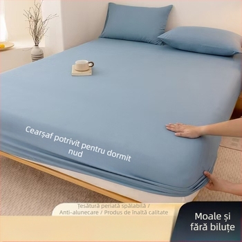Clasa A, bumbac spălat, șlefuit, culoare solidă, husă de pat, uz casnic, all-in-one, cuvertură de pat, față de pernă, husă de saltea, husă de praf, set de trei piese