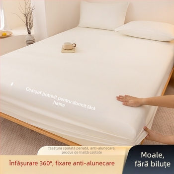 Clasa A, bumbac spălat, șlefuit, culoare solidă, husă de pat, uz casnic, all-in-one, cuvertură de pat, față de pernă, husă de saltea, husă de praf, set de trei piese