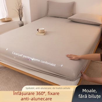 Clasa A, bumbac spălat, șlefuit, culoare solidă, husă de pat, uz casnic, all-in-one, cuvertură de pat, față de pernă, husă de saltea, husă de praf, set de trei piese
