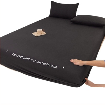 Clasa A, bumbac spălat, șlefuit, culoare solidă, husă de pat, uz casnic, all-in-one, cuvertură de pat, față de pernă, husă de saltea, husă de praf, set de trei piese
