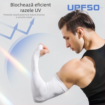 Manșoane de protecție solară pentru bărbați, mărime plus, apărători de brațe largi, plus mâneci de mătase de gheață, protecție solară, protecție UV pentru braț
