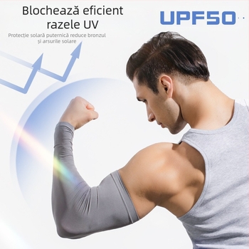 Manșoane de protecție solară pentru bărbați, mărime plus, apărători de brațe largi, plus mâneci de mătase de gheață, protecție solară, protecție UV pentru braț