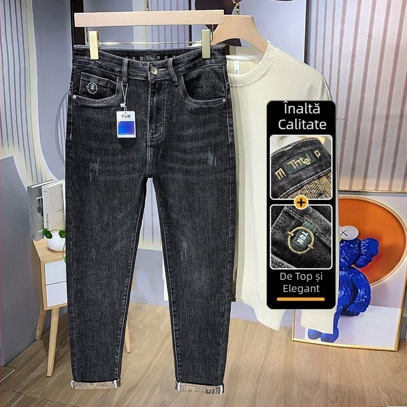 Blugi de primăvară și toamnă noi în stil coreean pentru bărbați, brand la modă, retro, slim fit, furnicături, pantaloni pentru bărbați, stretch, casual, lungi, pentru bărbați