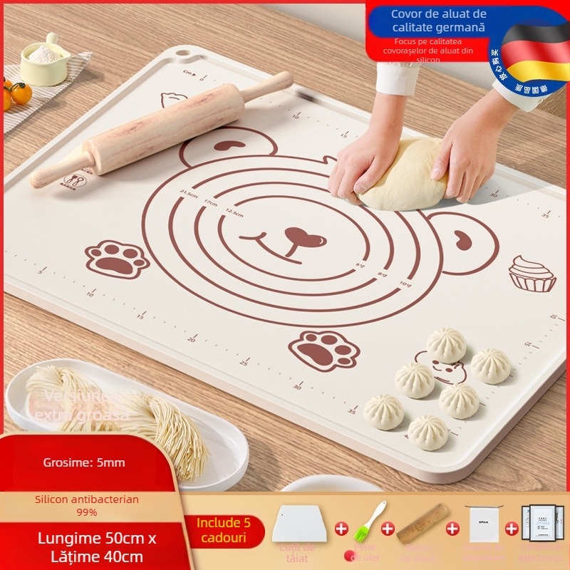 Panou de silicon de calitate alimentară, covor îngroșat, frământare, covor mare pentru aluat, tocator, en-gros, covor antiderapant pentru copt