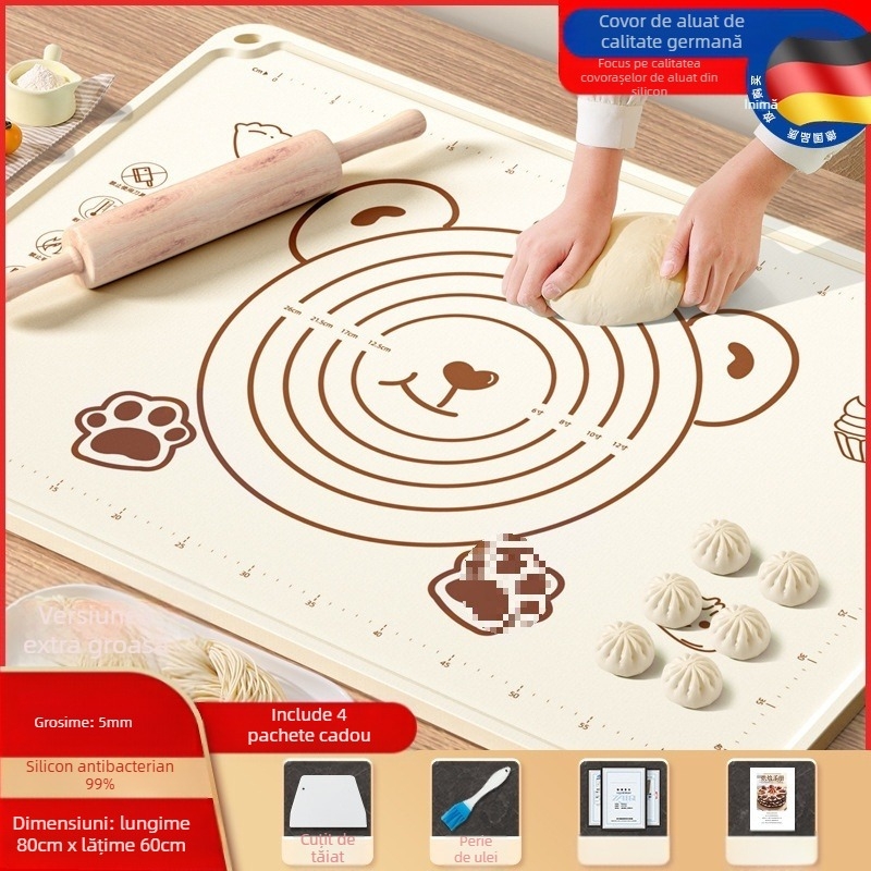 Panou de silicon de calitate alimentară, covor îngroșat, frământare, covor mare pentru aluat, tocator, en-gros, covor antiderapant pentru copt