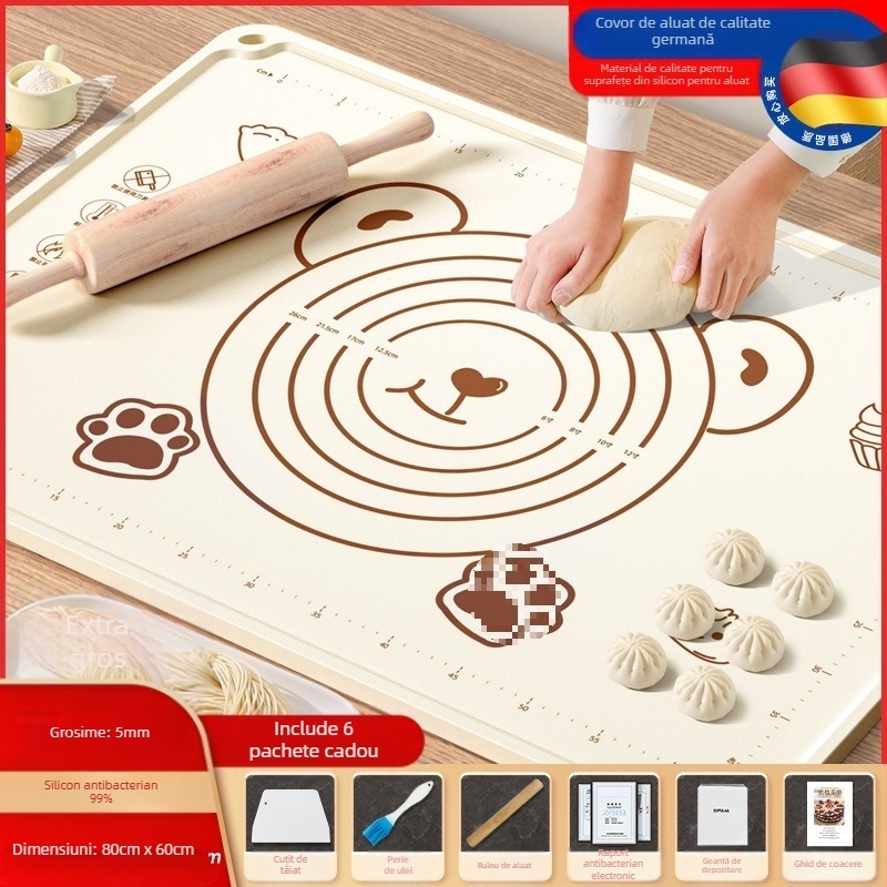 Panou de silicon de calitate alimentară, covor îngroșat, frământare, covor mare pentru aluat, tocator, en-gros, covor antiderapant pentru copt