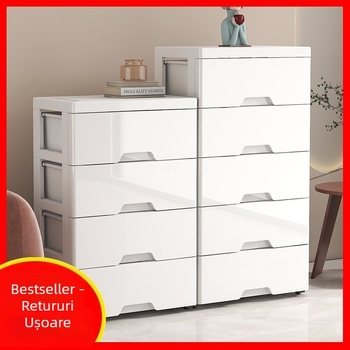 Bibliotecă din plastic cutie de depozitare de mare capacitate, dulap de depozitare pentru dosare, cutie de depozitare pentru dormitor, sufragerie, raft de depozitare pentru gustări cu roți