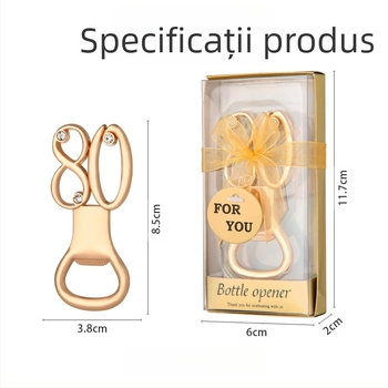 Deschizător de sticle digital pentru ziua de naștere, deschizător de sticle pentru nuntă, cadou de ziua de naștere, deschizător de sticle pentru bere din aliaj european și american, de aur pentru nuntă