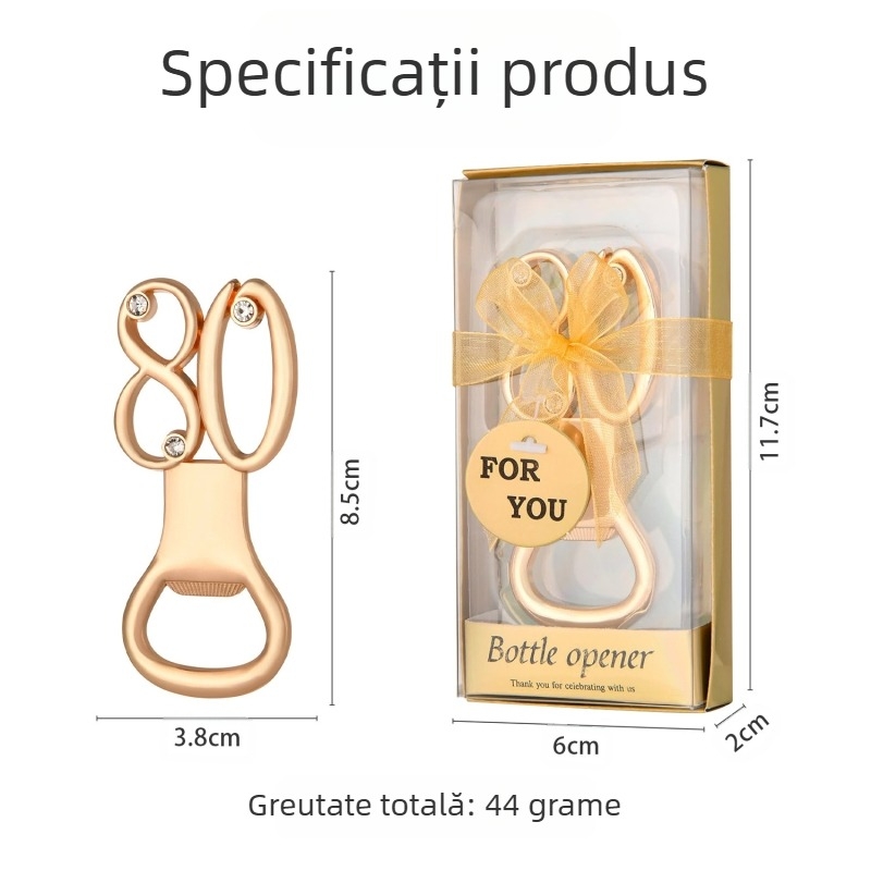 Deschizător de sticle digital pentru ziua de naștere, deschizător de sticle pentru nuntă, cadou de ziua de naștere, deschizător de sticle pentru bere din aliaj european și american, de aur pentru nuntă