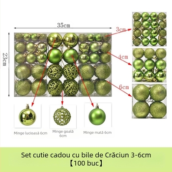 Globuri de Crăciun coapte, 100 buc, ornamente de Crăciun, 6 stiluri, 6 culori, bile din plastic, producător de cadouri de Crăciun, cutie orb
