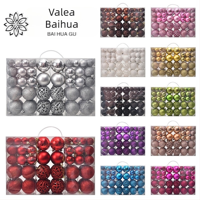 Globuri de Crăciun coapte, 100 buc, ornamente de Crăciun, 6 stiluri, 6 culori, bile din plastic, producător de cadouri de Crăciun, cutie orb