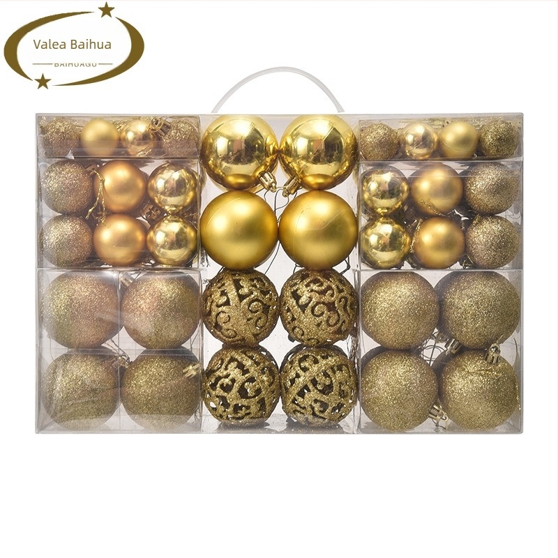 Globuri de Crăciun coapte, 100 buc, ornamente de Crăciun, 6 stiluri, 6 culori, bile din plastic, producător de cadouri de Crăciun, cutie orb