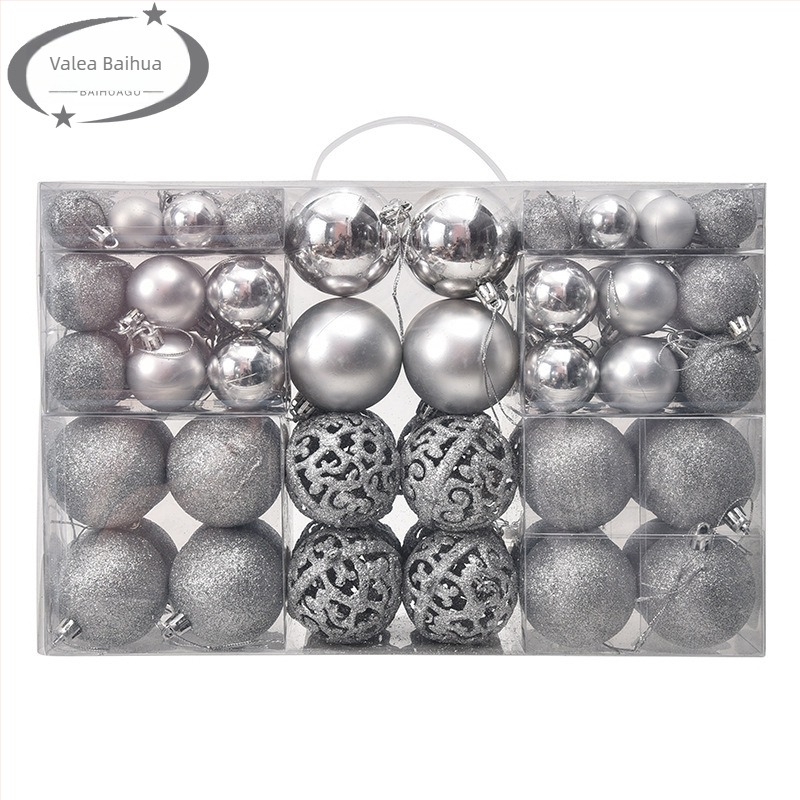 Globuri de Crăciun coapte, 100 buc, ornamente de Crăciun, 6 stiluri, 6 culori, bile din plastic, producător de cadouri de Crăciun, cutie orb