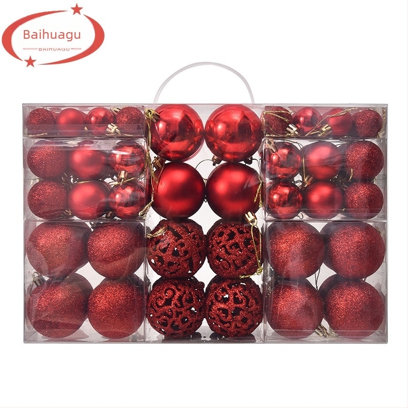 Globuri de Crăciun coapte, 100 buc, ornamente de Crăciun, 6 stiluri, 6 culori, bile din plastic, producător de cadouri de Crăciun, cutie orb