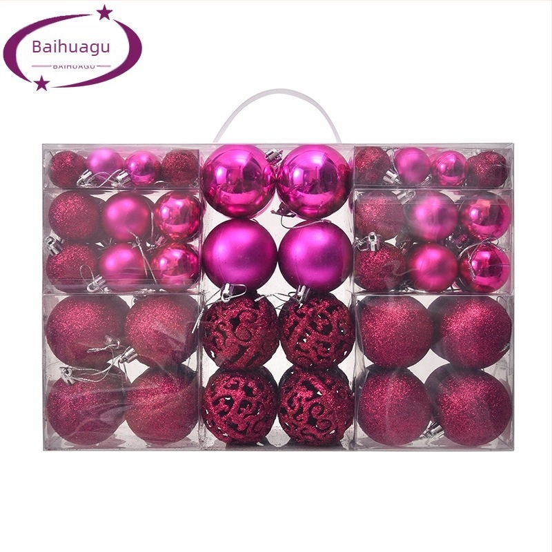 Globuri de Crăciun coapte, 100 buc, ornamente de Crăciun, 6 stiluri, 6 culori, bile din plastic, producător de cadouri de Crăciun, cutie orb