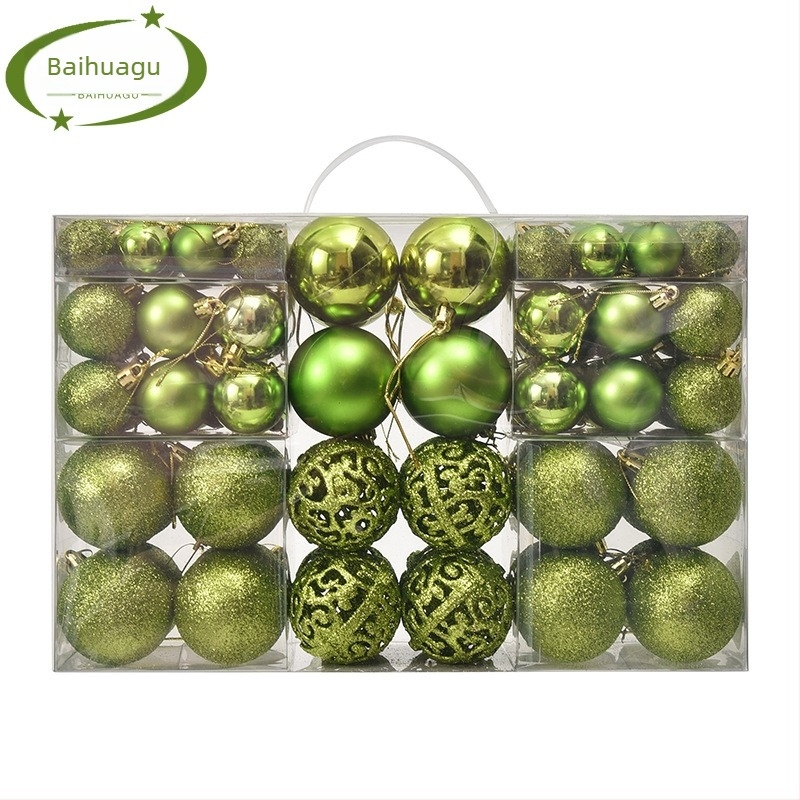 Globuri de Crăciun coapte, 100 buc, ornamente de Crăciun, 6 stiluri, 6 culori, bile din plastic, producător de cadouri de Crăciun, cutie orb