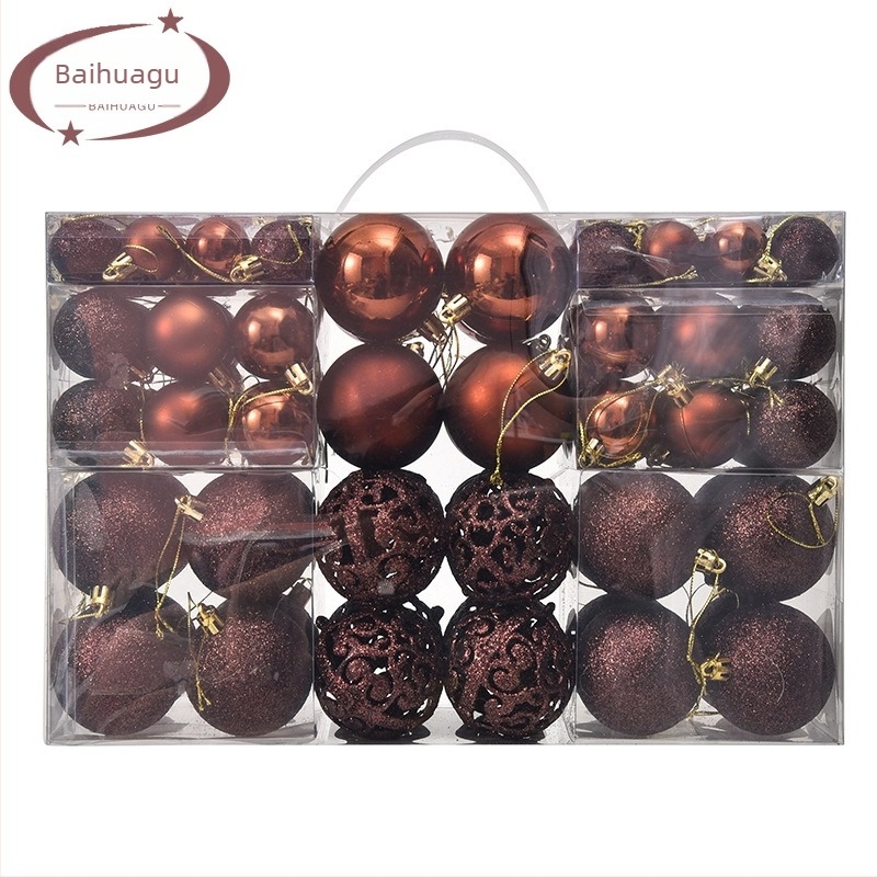 Globuri de Crăciun coapte, 100 buc, ornamente de Crăciun, 6 stiluri, 6 culori, bile din plastic, producător de cadouri de Crăciun, cutie orb