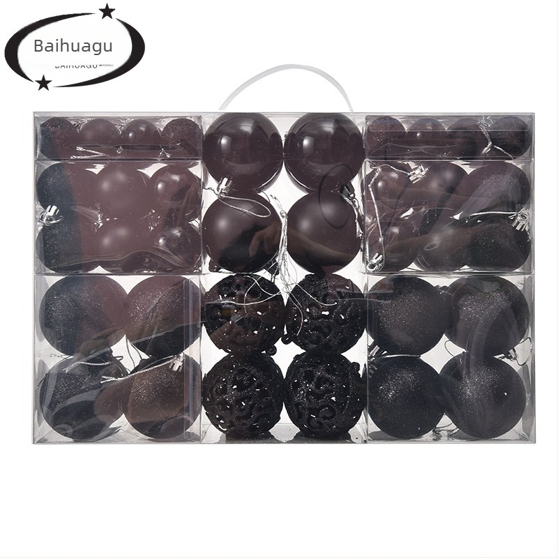 Globuri de Crăciun coapte, 100 buc, ornamente de Crăciun, 6 stiluri, 6 culori, bile din plastic, producător de cadouri de Crăciun, cutie orb