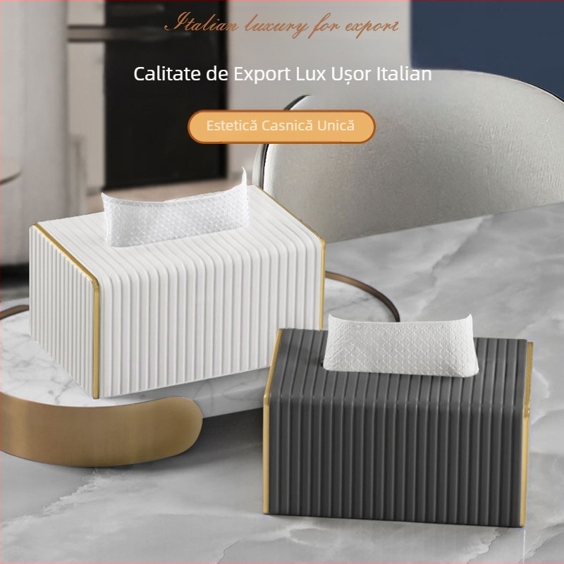 Cutie de șervețele din piele, rezistentă la praf, pentru sufragerie, de lux, nordică, en-gros, cutie de hârtie, hotel, comercială, ornamente simple, en-gros