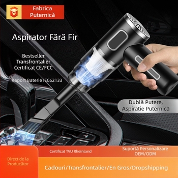 Aspirator portabil wireless portabil pentru mașină, aspirator mare reîncărcabil pentru mașină, mini aspirator transfrontalier