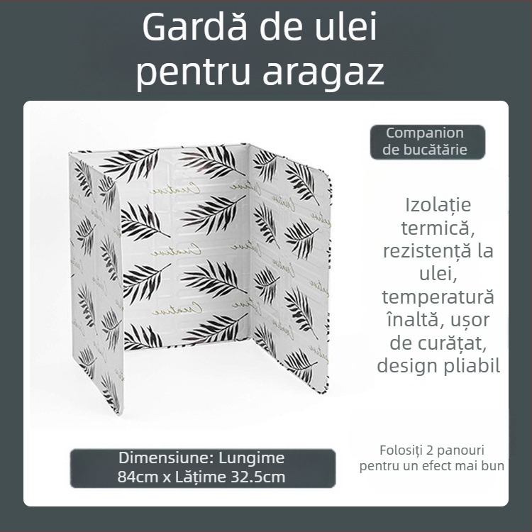 Deflector rezistent la ulei de gătit pentru bucătărie, deflector anti-stropire cu ulei pentru aragaz de uz casnic, placă de izolație termică din folie de aluminiu pentru aragaz pe gaz, placă rezistentă la ulei