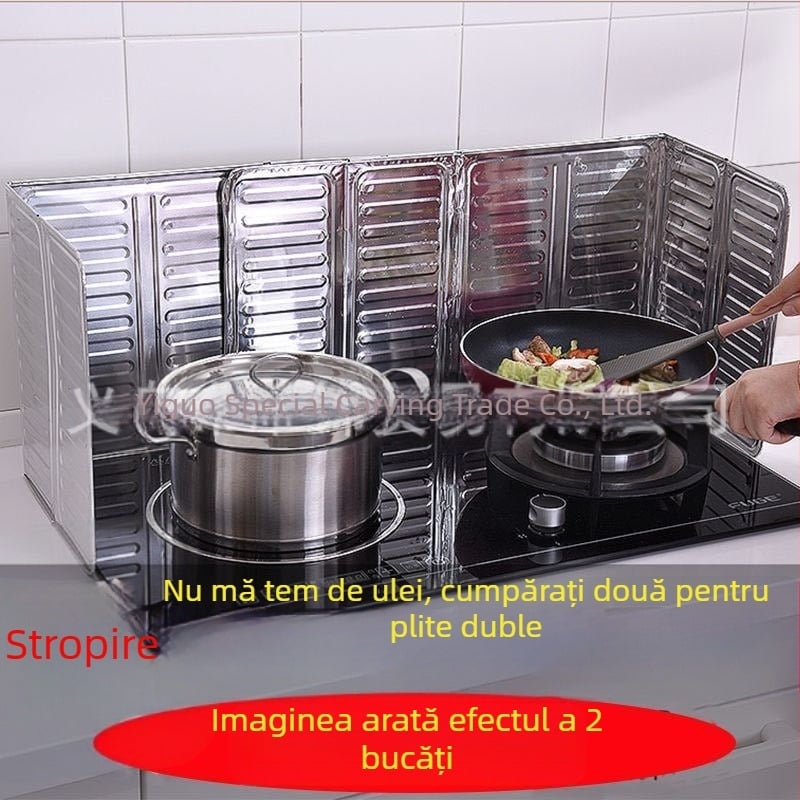 Deflector rezistent la ulei de gătit pentru bucătărie, deflector anti-stropire cu ulei pentru aragaz de uz casnic, placă de izolație termică din folie de aluminiu pentru aragaz pe gaz, placă rezistentă la ulei