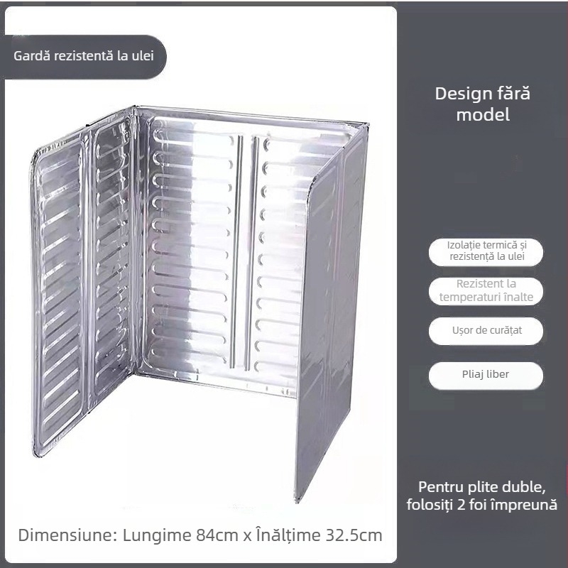 Deflector rezistent la ulei de gătit pentru bucătărie, deflector anti-stropire cu ulei pentru aragaz de uz casnic, placă de izolație termică din folie de aluminiu pentru aragaz pe gaz, placă rezistentă la ulei