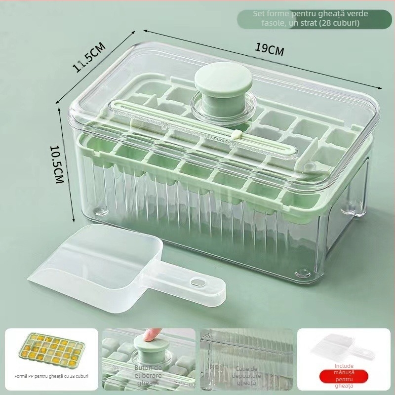 Frigider de uz casnic de tip presă cu capac Ice Cube Ice Table Ușor de demontat Silicon Ice Maker Mold Ice Ball Ice Cube Frozen Ice Maker Mold