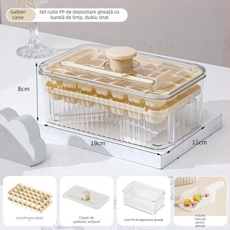 Frigider de uz casnic de tip presă cu capac Ice Cube Ice Table Ușor de demontat Silicon Ice Maker Mold Ice Ball Ice Cube Frozen Ice Maker Mold