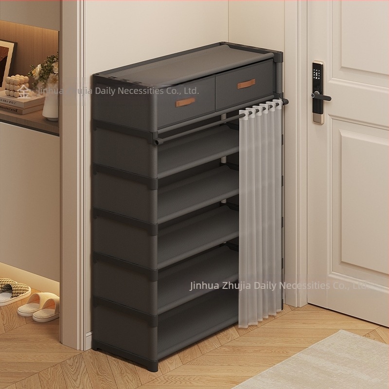 Suport pentru pantofi pentru intrarea în casă, dulap de depozitare a pantofilor cu mai multe straturi și sertare, dulap simplu pentru pantofi pentru locuințe de închiriat, nu ocupă spațiu