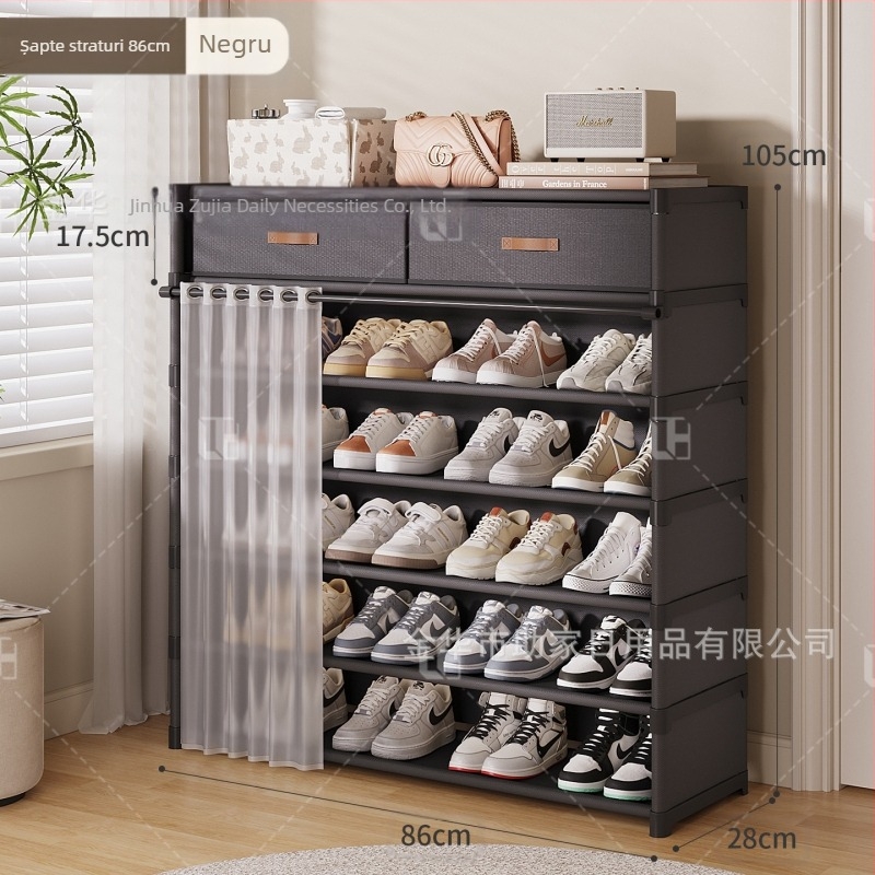 Suport pentru pantofi pentru intrarea în casă, dulap de depozitare a pantofilor cu mai multe straturi și sertare, dulap simplu pentru pantofi pentru locuințe de închiriat, nu ocupă spațiu