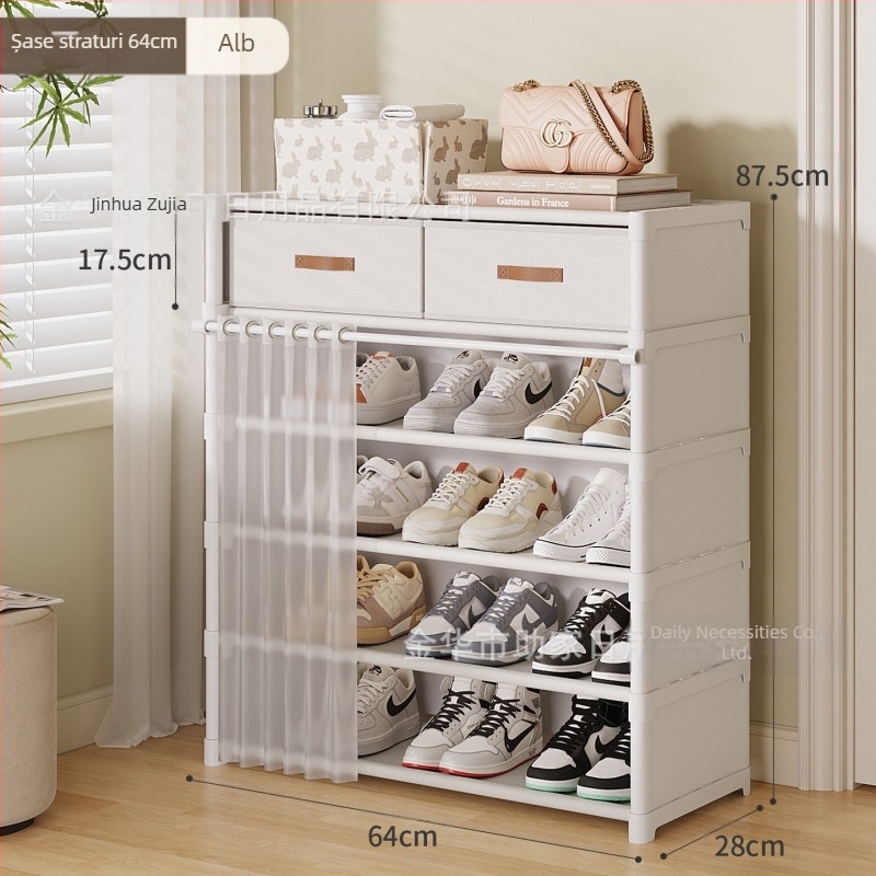 Suport pentru pantofi pentru intrarea în casă, dulap de depozitare a pantofilor cu mai multe straturi și sertare, dulap simplu pentru pantofi pentru locuințe de închiriat, nu ocupă spațiu