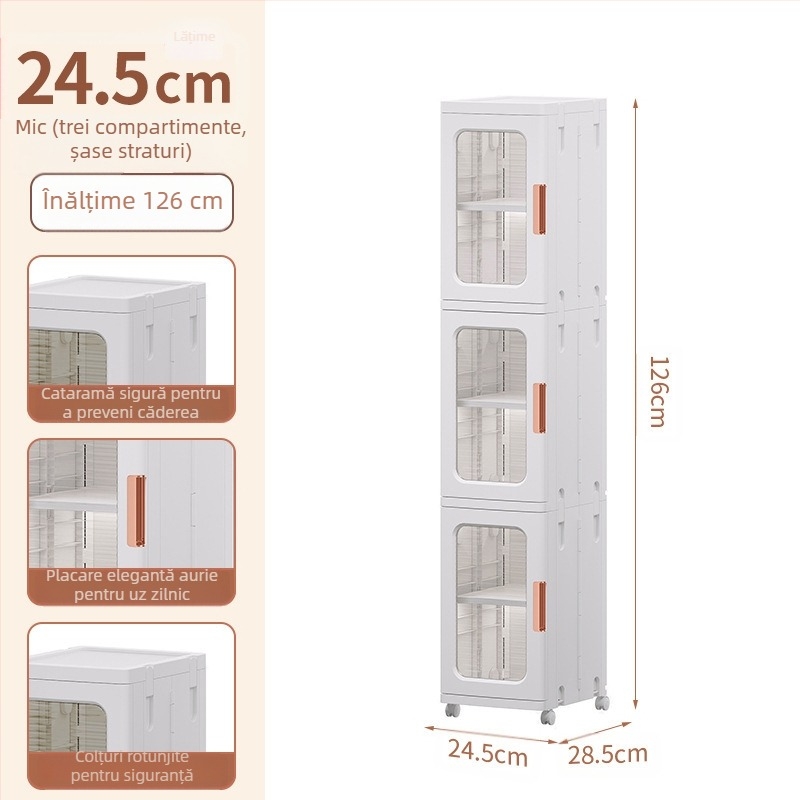 Dulap de depozitare pentru living, dulap pliabil pentru jucării, fără instalare, pentru copii, dulap de depozitare pentru gustări, dulap de depozitare din plastic