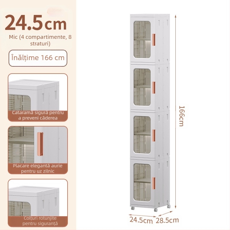 Dulap de depozitare pentru living, dulap pliabil pentru jucării, fără instalare, pentru copii, dulap de depozitare pentru gustări, dulap de depozitare din plastic