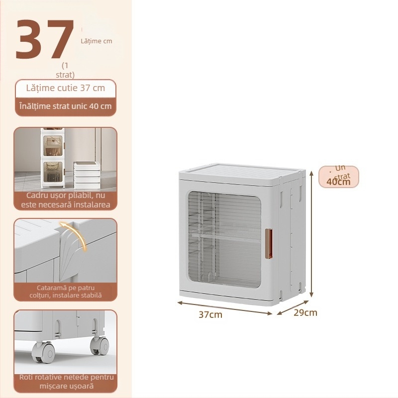 Dulap de depozitare pentru living, dulap pliabil pentru jucării, fără instalare, pentru copii, dulap de depozitare pentru gustări, dulap de depozitare din plastic