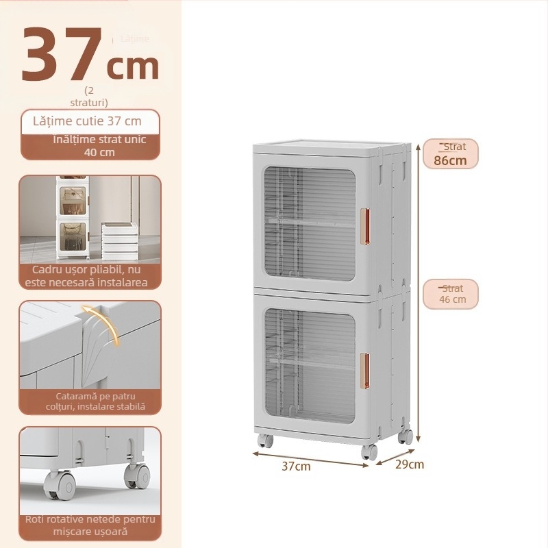 Dulap de depozitare pentru living, dulap pliabil pentru jucării, fără instalare, pentru copii, dulap de depozitare pentru gustări, dulap de depozitare din plastic