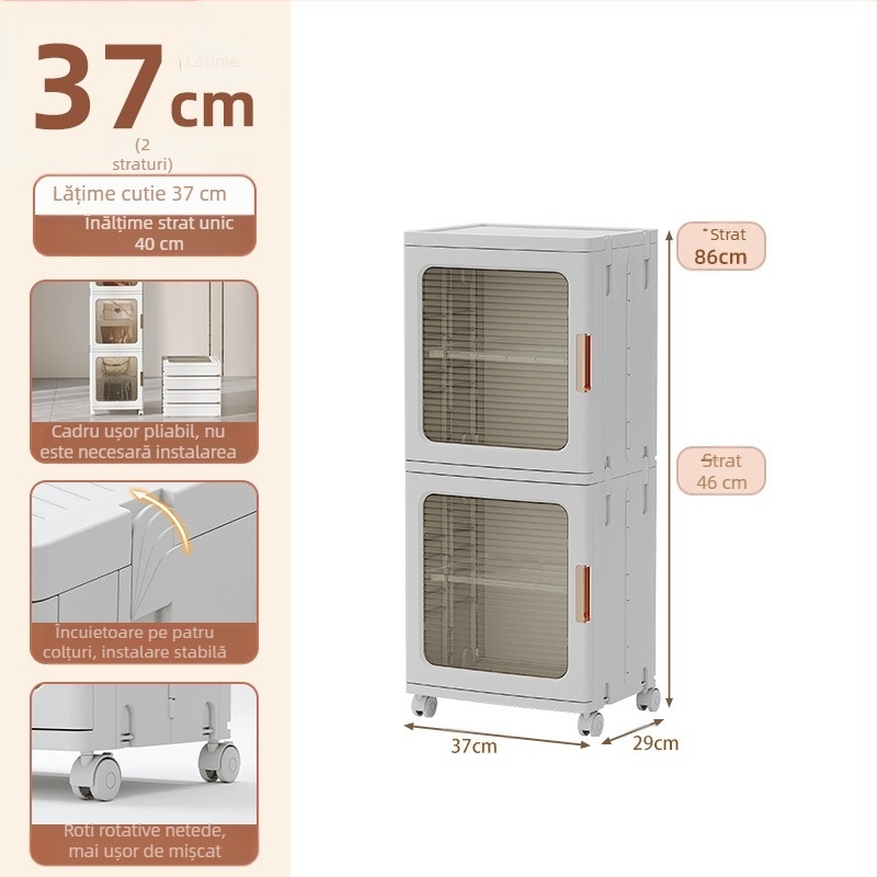 Dulap de depozitare pentru living, dulap pliabil pentru jucării, fără instalare, pentru copii, dulap de depozitare pentru gustări, dulap de depozitare din plastic